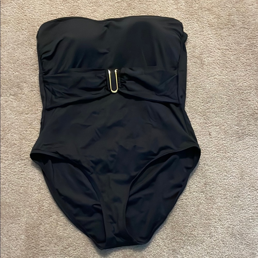 La Blanca Black Strapless One-Piece Swimsuit